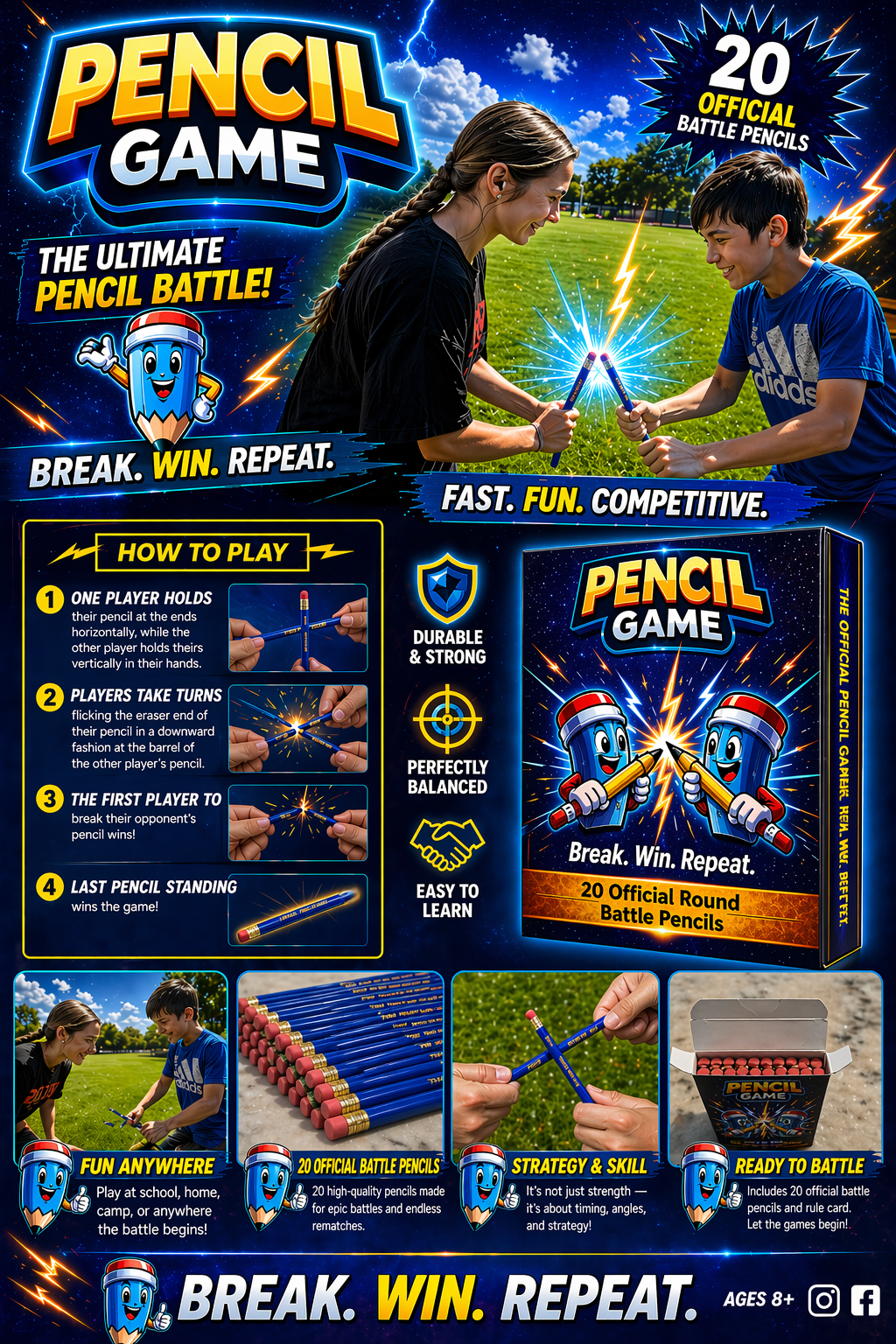 THE OFFICIAL PENCIL GAME: BREAK. WIN. REPEAT.